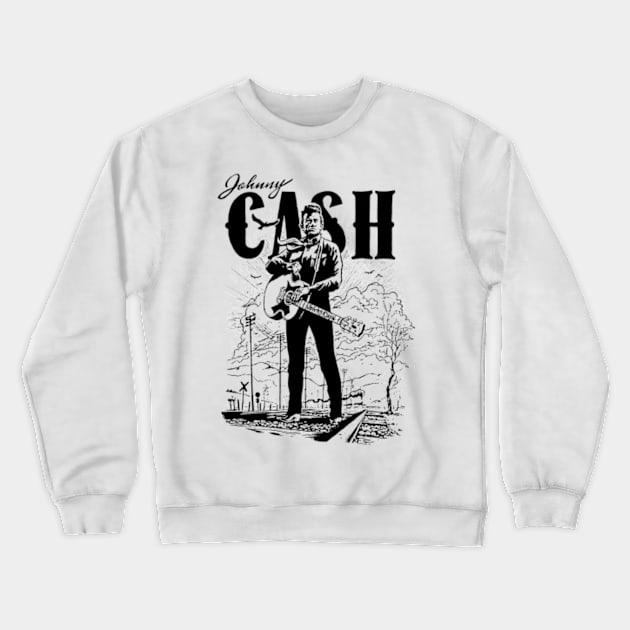 Johnny Cash Crewneck Sweatshirt by CosmicAngerDesign